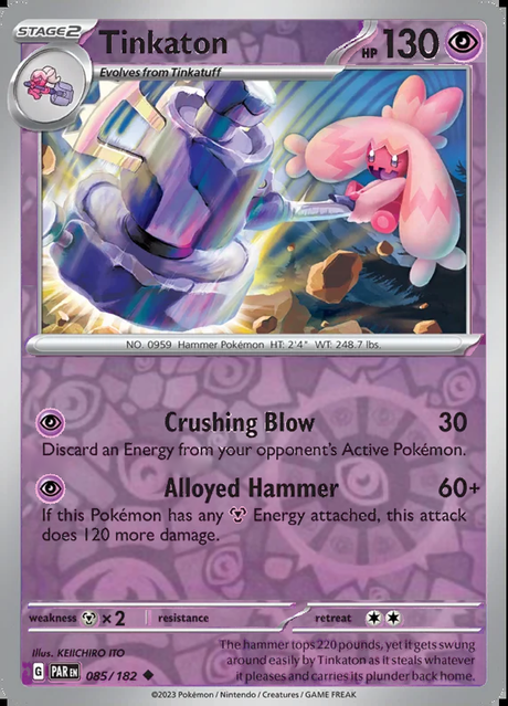 Tinkaton 085/182, Paradox Rift, Reverse Holo, representative matte composite