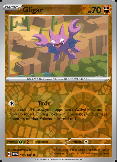 Gligar 091/182, Paradox Rift, Reverse Holo, representative matte composite