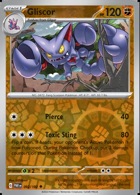 Gliscor 092/182, Paradox Rift, Reverse Holo, representative matte composite