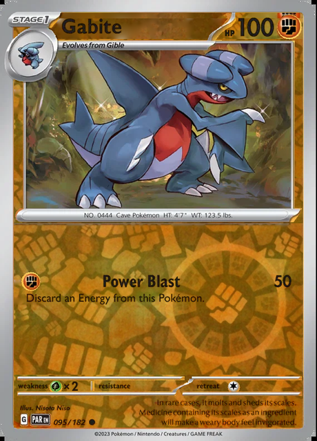 Gabite 095/182, Paradox Rift, Reverse Holo, representative matte composite