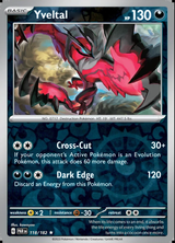 Yveltal 118/182, Paradox Rift, Reverse Holo, representative matte composite