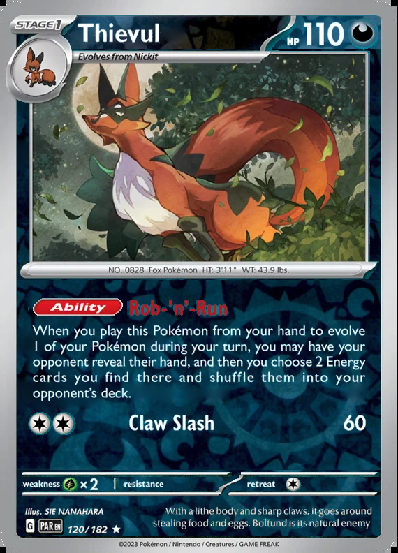 Thievul 120/182, Paradox Rift, Reverse Holo, representative matte composite
