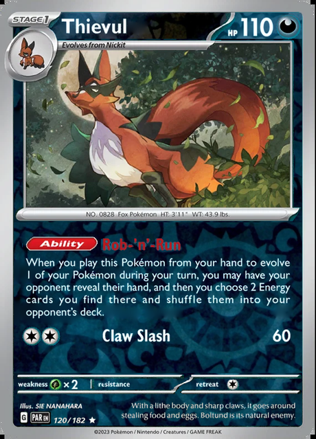 Thievul 120/182, Paradox Rift, Reverse Holo, representative matte composite