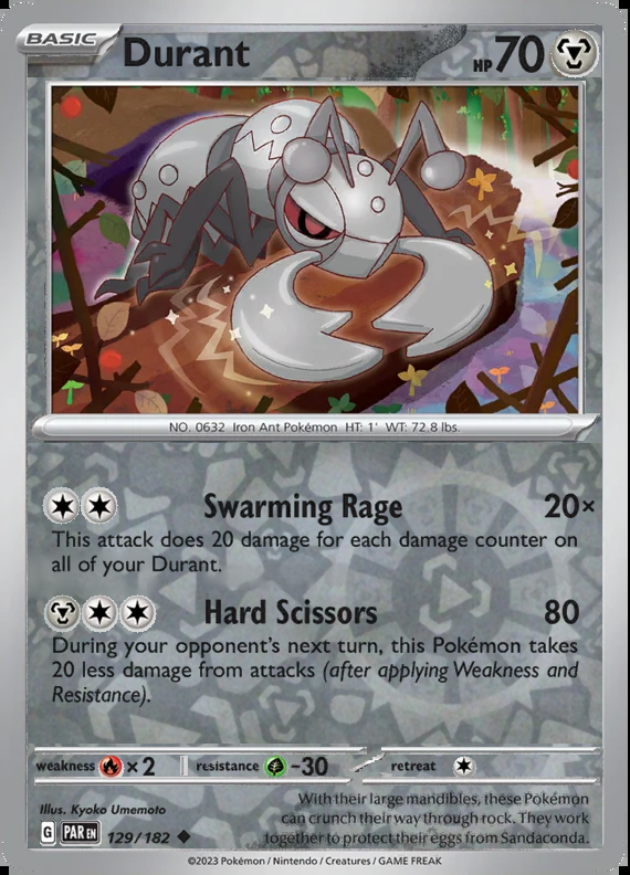 Durant 129/182, Paradox Rift, Reverse Holo, representative matte composite