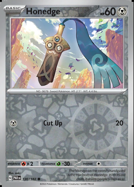 Honedge 130/182, Paradox Rift, Reverse Holo, representative matte composite