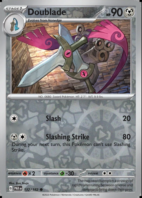 Doublade 132/182, Paradox Rift, Reverse Holo, representative matte composite