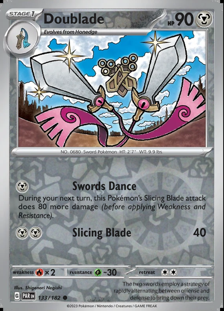 Doublade 133/182, Paradox Rift, Reverse Holo, representative matte composite