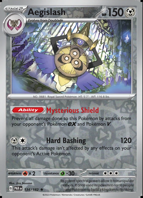 Aegislash 134/182, Paradox Rift, Reverse Holo, representative matte composite