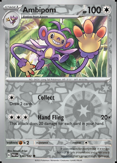 Ambipom 146/182, Paradox Rift, Reverse Holo, representative matte composite
