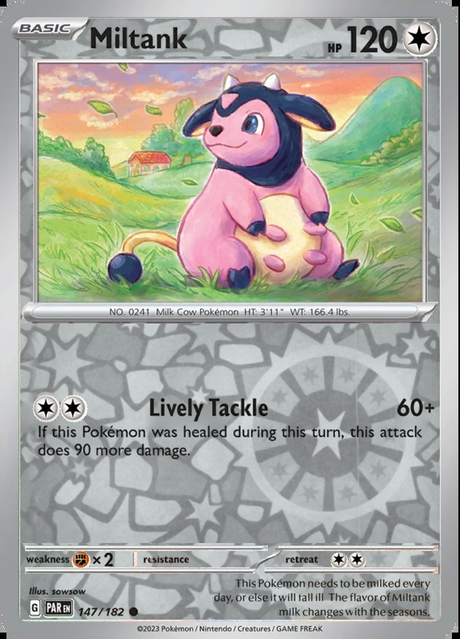 Miltank 147/182, Paradox Rift, Reverse Holo, representative matte composite
