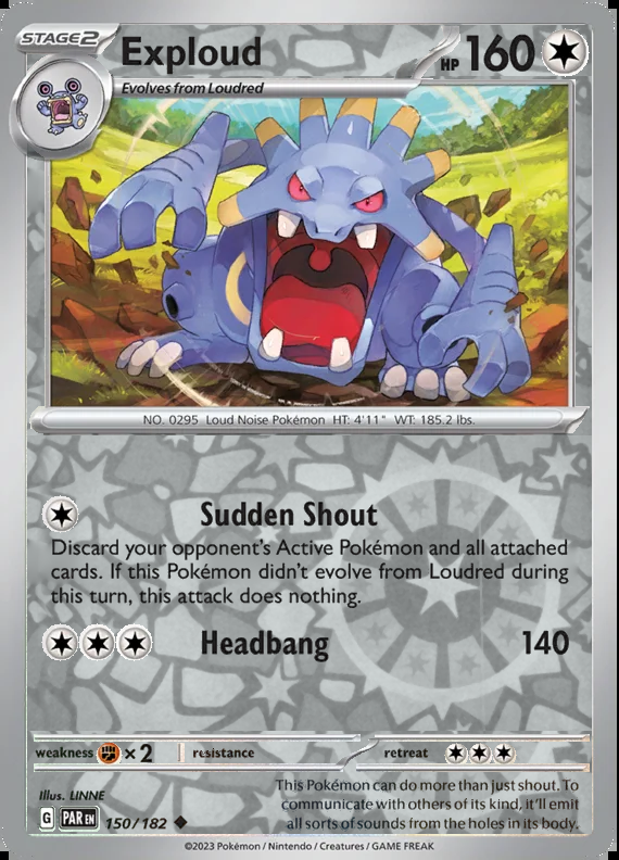 Exploud 150/182, Paradox Rift, Reverse Holo, representative matte composite