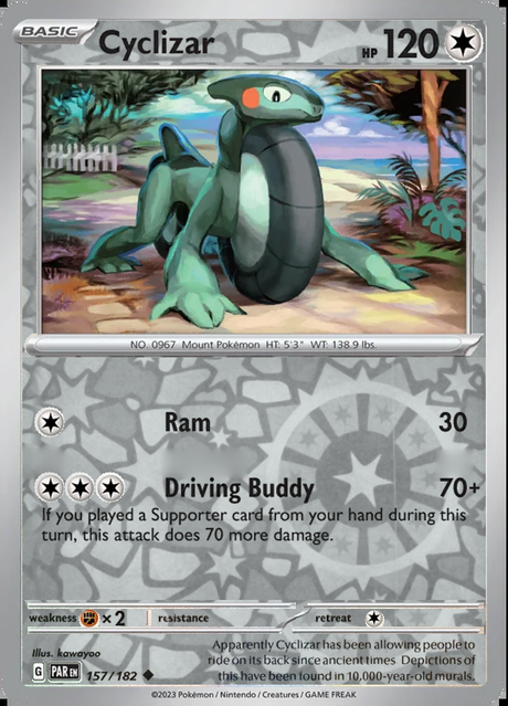 Cyclizar 157/182, Paradox Rift, Reverse Holo, representative matte composite