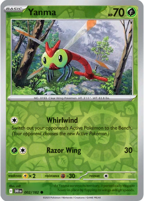 Yanma 002/182, Destined Rivals, Reverse Holo, representative matte composite