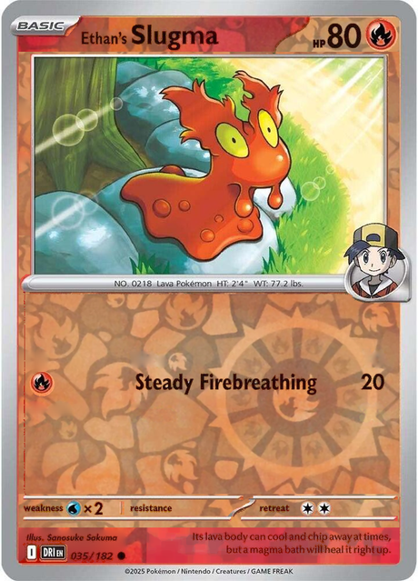 Ethan's Slugma 035/182, Destined Rivals, Reverse Holo, representative matte composite