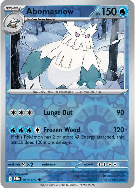 Abomasnow 060/182, Destined Rivals, Reverse Holo, representative matte composite