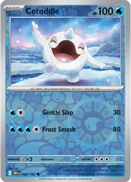 Cetoddle 064/182, Destined Rivals, Reverse Holo, representative matte composite