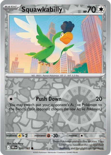 Squawkabilly 160/182, Destined Rivals, Reverse Holo, representative matte composite