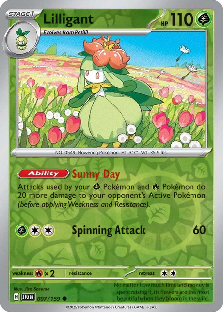 Lilligant 007/159, Journey Together, Reverse Holo, representative matte composite
