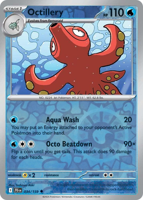 Octillery 034/159, Journey Together, Reverse Holo, representative matte composite