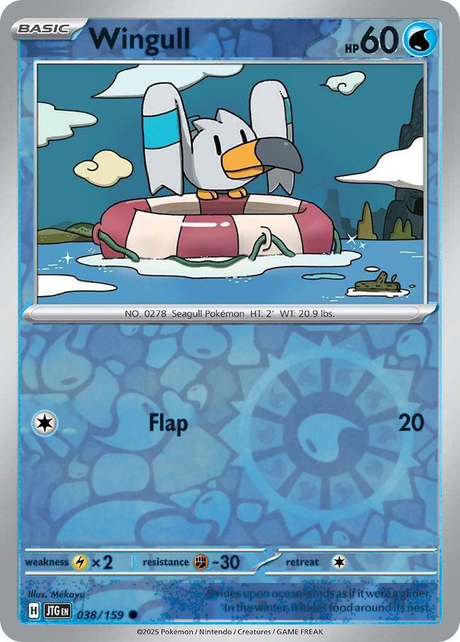 Wingull 038/159, Journey Together, Reverse Holo, representative matte composite