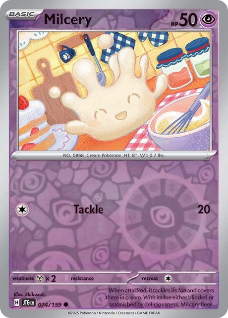 Milcery 074/159, Journey Together, Reverse Holo, representative matte composite