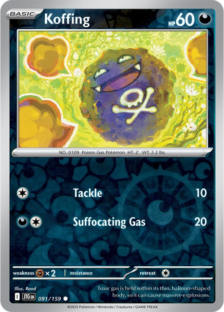 Koffing 091/159, Journey Together, Reverse Holo, representative matte composite