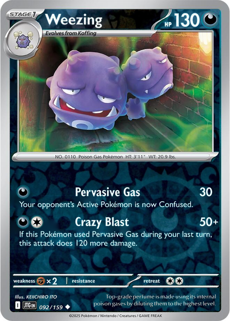 Weezing 092/159, Journey Together, Reverse Holo, representative matte composite