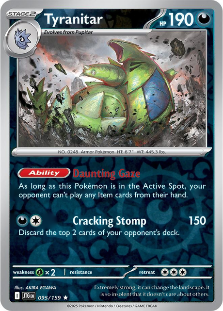 Tyranitar 095/159, Journey Together, Reverse Holo, representative matte composite