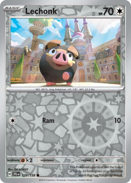 Lechonk 139/159, Journey Together, Reverse Holo, representative matte composite