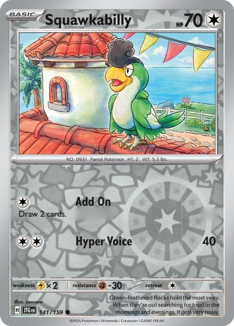 Squawkabilly 141/159, Journey Together, Reverse Holo, representative matte composite