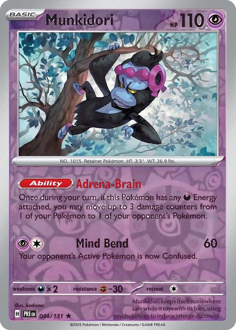 Munkidori 044/131, Prismatic Evolutions, Reverse Holo, representative matte composite