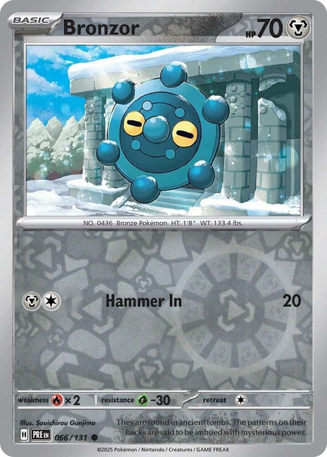 Bronzor 066/131, Prismatic Evolutions, Reverse Holo, representative matte composite