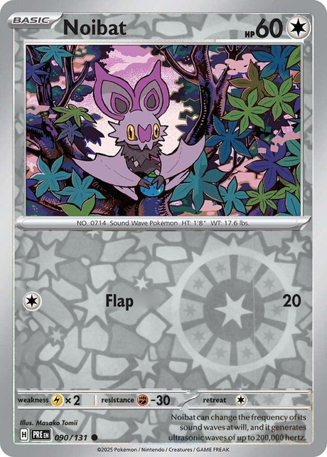 Noibat 090/131, Prismatic Evolutions, Reverse Holo, representative matte composite