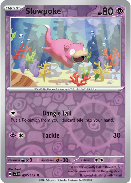 Slowpoke 057/142, Stellar Crown, Reverse Holo, representative matte composite