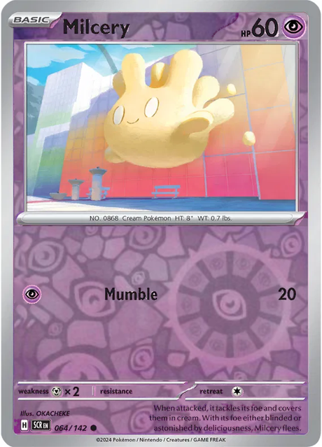 Milcery 064/142, Stellar Crown, Reverse Holo, representative matte composite