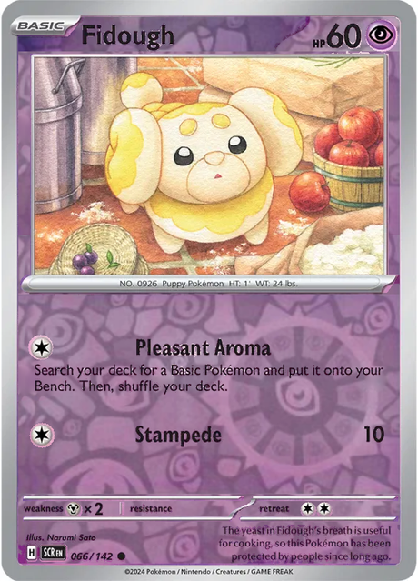 Fidough 066/142, Stellar Crown, Reverse Holo, representative matte composite