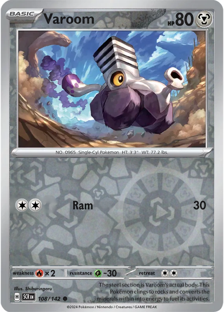 Varoom 108/142, Stellar Crown, Reverse Holo, representative matte composite
