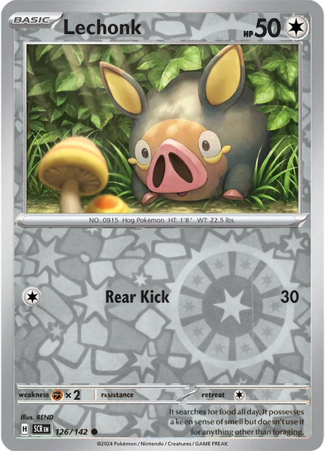 Lechonk 126/142, Stellar Crown, Reverse Holo, representative matte composite