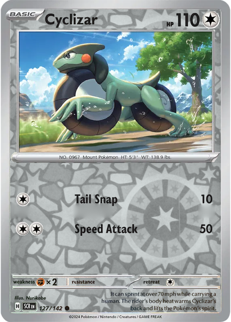 Cyclizar 127/142, Stellar Crown, Reverse Holo, representative matte composite