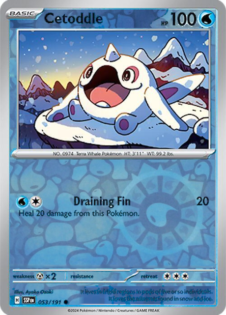 Cetoddle 053/191, Surging Sparks, Reverse Holo, representative matte composite