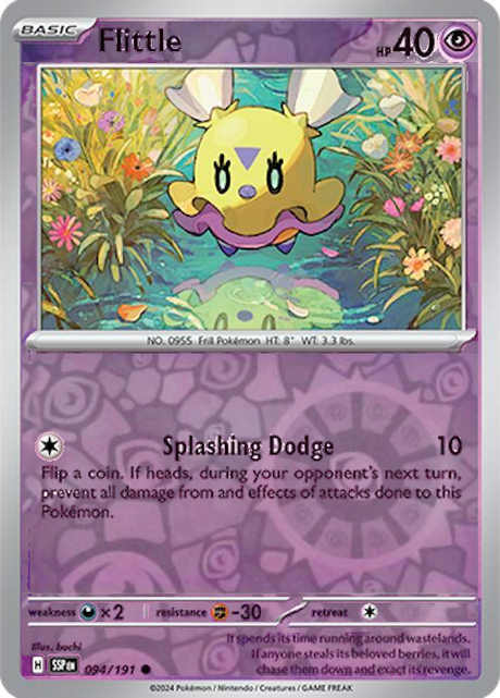 Flittle 094/191, Surging Sparks, Reverse Holo, representative matte composite