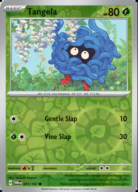 Tangela 001/167, Twilight Masquerade, Reverse Holo, representative matte composite
