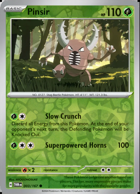 Pinsir 003/167, Twilight Masquerade, Reverse Holo, representative matte composite