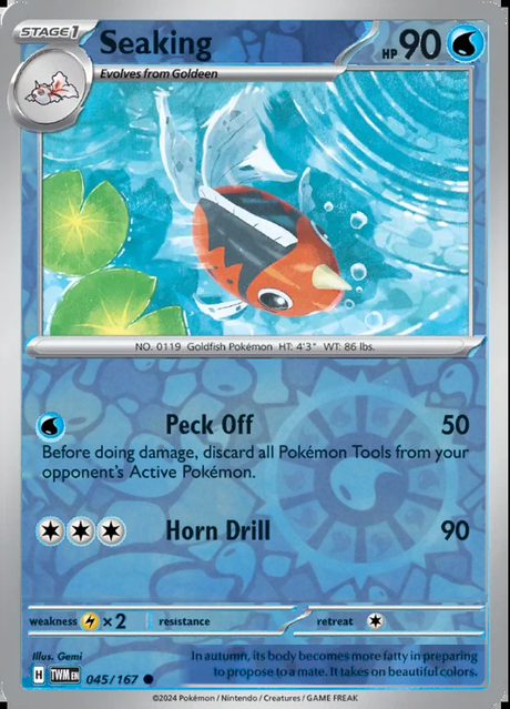 Seaking 045/167, Twilight Masquerade, Reverse Holo, representative matte composite