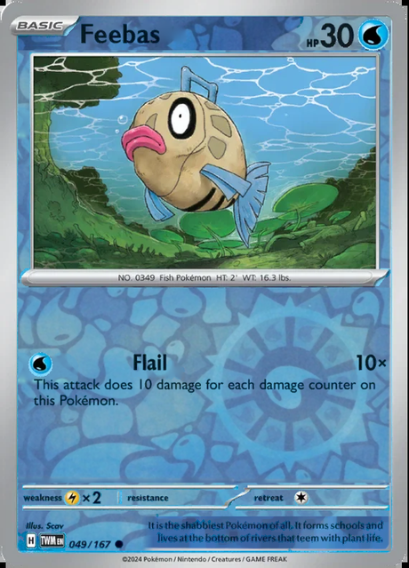 Feebas 049/167, Twilight Masquerade, Reverse Holo, representative matte composite