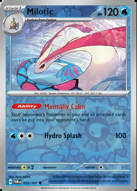 Milotic 050/167, Twilight Masquerade, Reverse Holo, representative matte composite