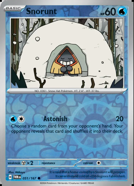 Snorunt 051/167, Twilight Masquerade, Reverse Holo, representative matte composite