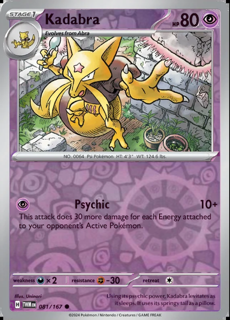 Kadabra 081/167, Twilight Masquerade, Reverse Holo, representative matte composite