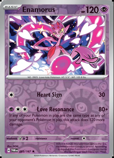 Enamorus 093/167, Twilight Masquerade, Reverse Holo, representative matte composite