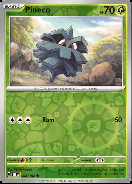 Pineco 002/162, Temporal Forces, Reverse Holo, representative matte composite